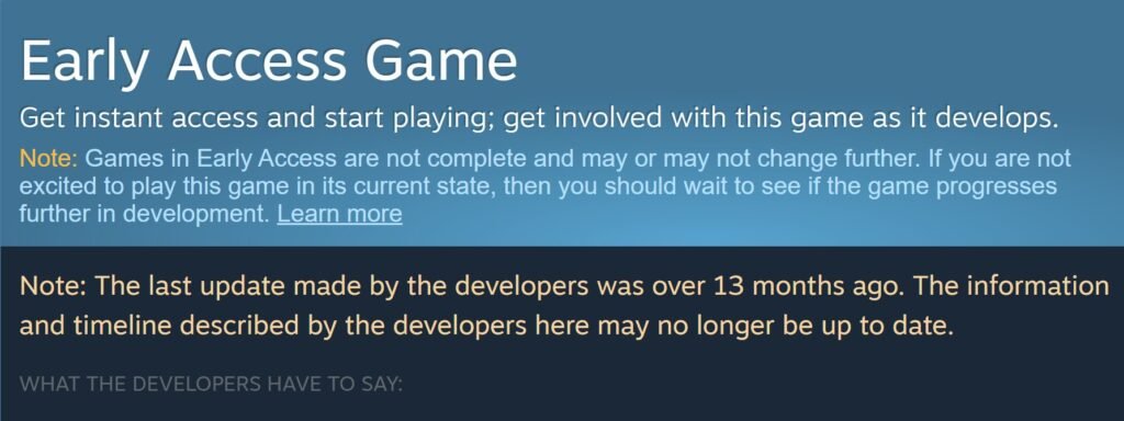 early access steam warning - KoKang Gaming