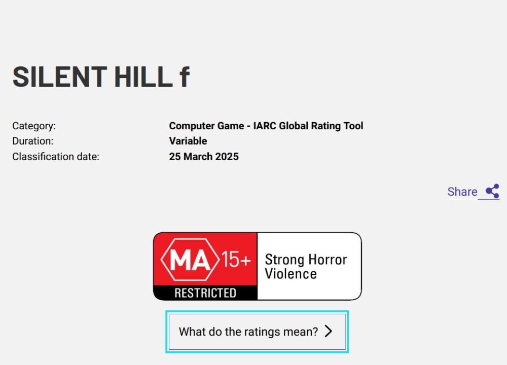 silent hill f australia rating new - KoKang Gaming