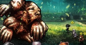 indie rpg game -billy the hero use his sleeping wife face as texture for monster design