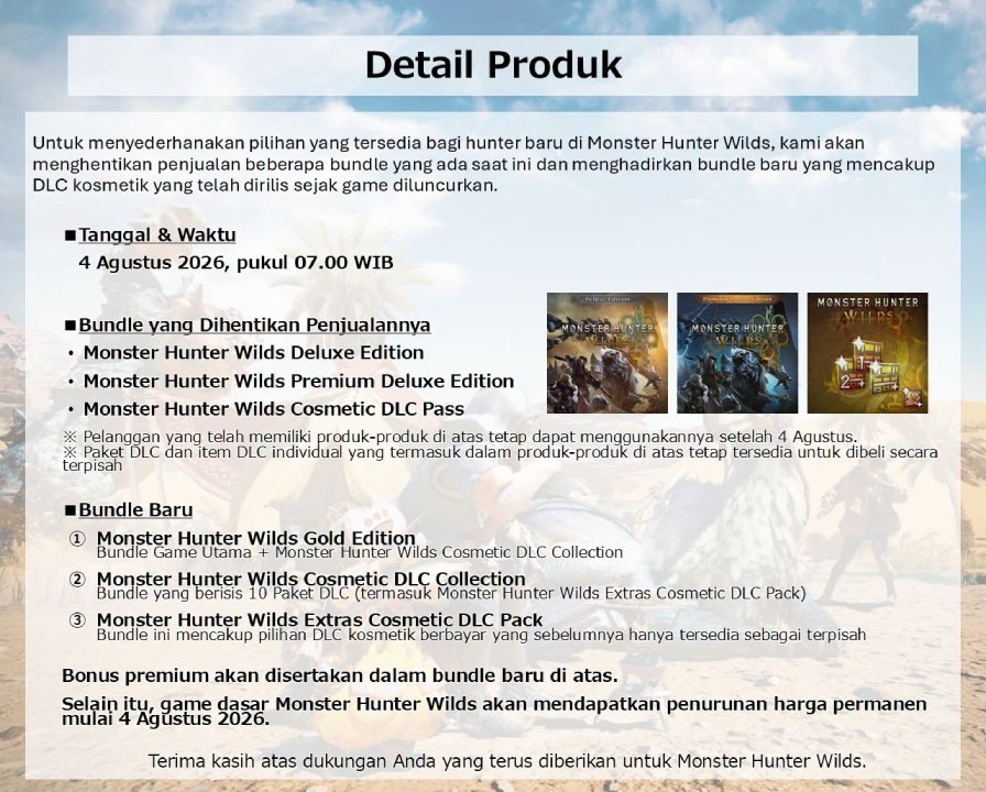 Monster Hunter Wilds Akan Turun Harga Permanen di Awal Agustus 2026! 2