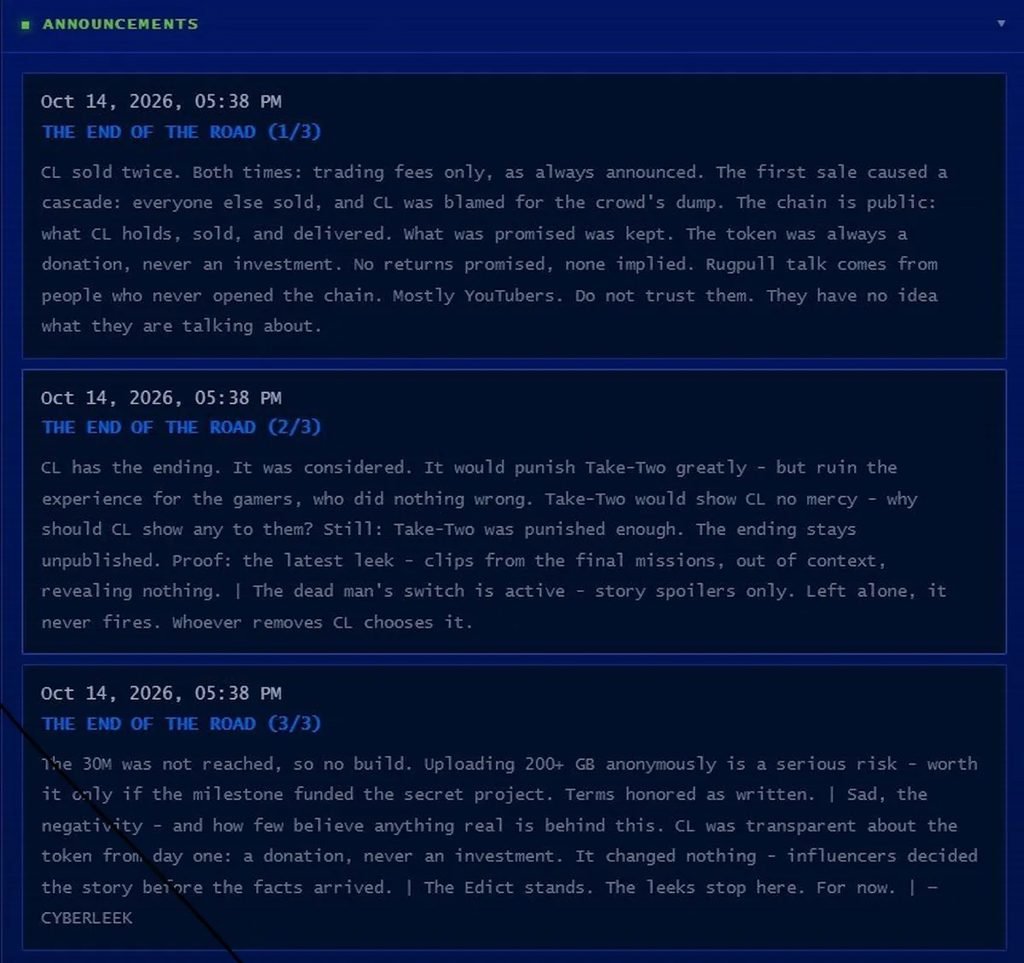 Harga Memecoin Tak Kunjung Naik, Leaker GTA VI Pensiun 2